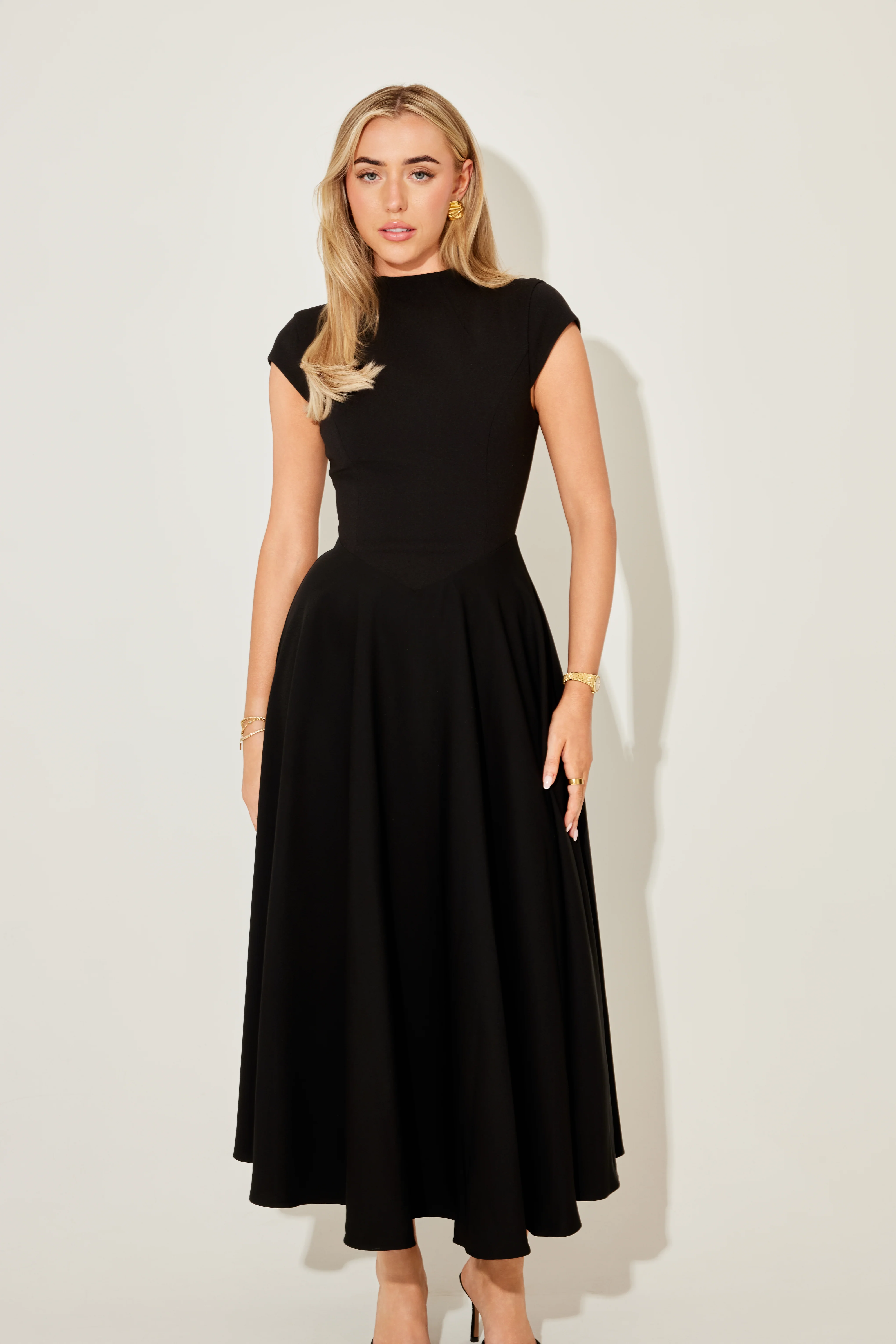Cap Sleeve Midi Dress - Image 3