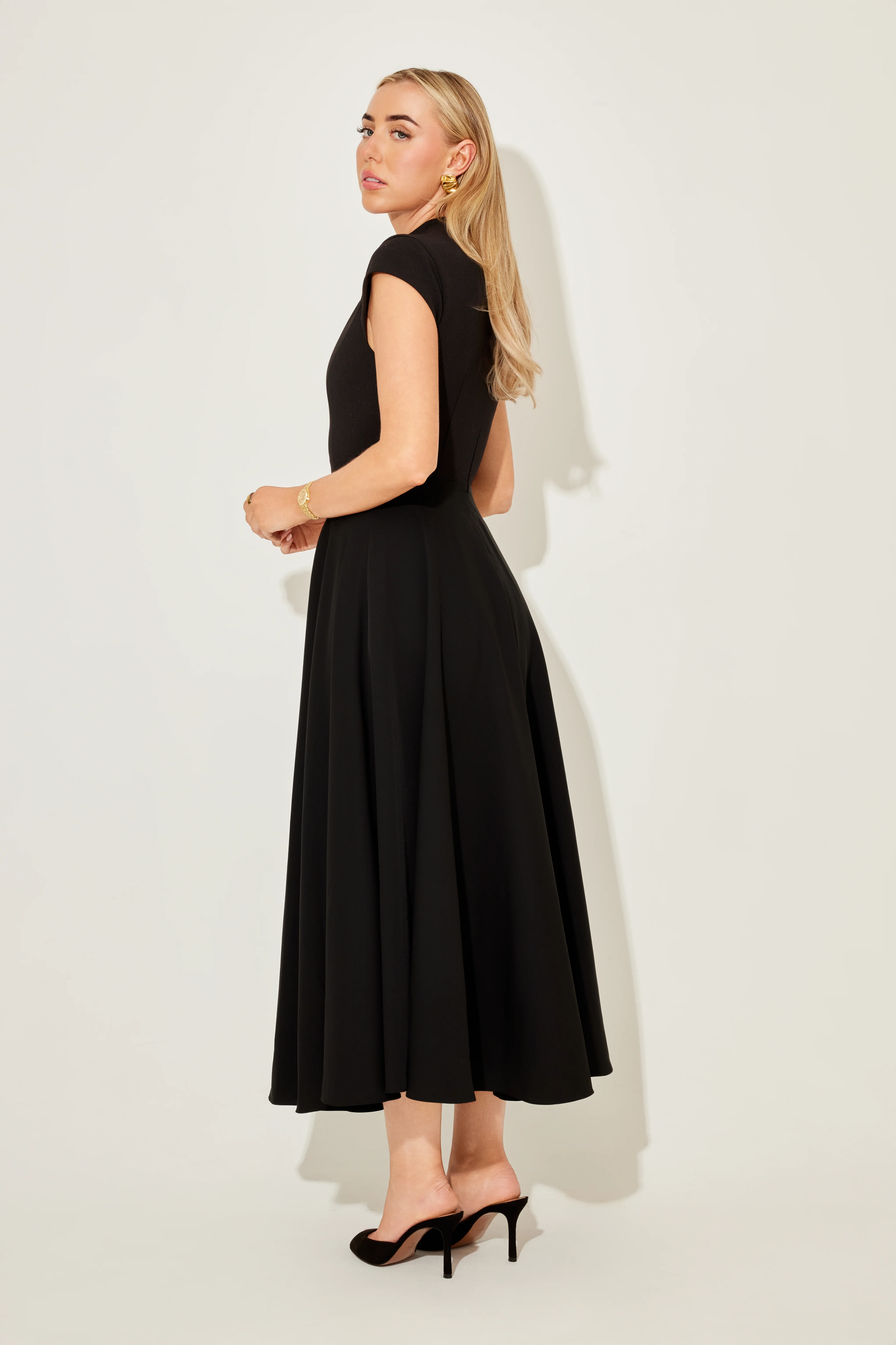 Cap Sleeve Midi Dress - Image 4