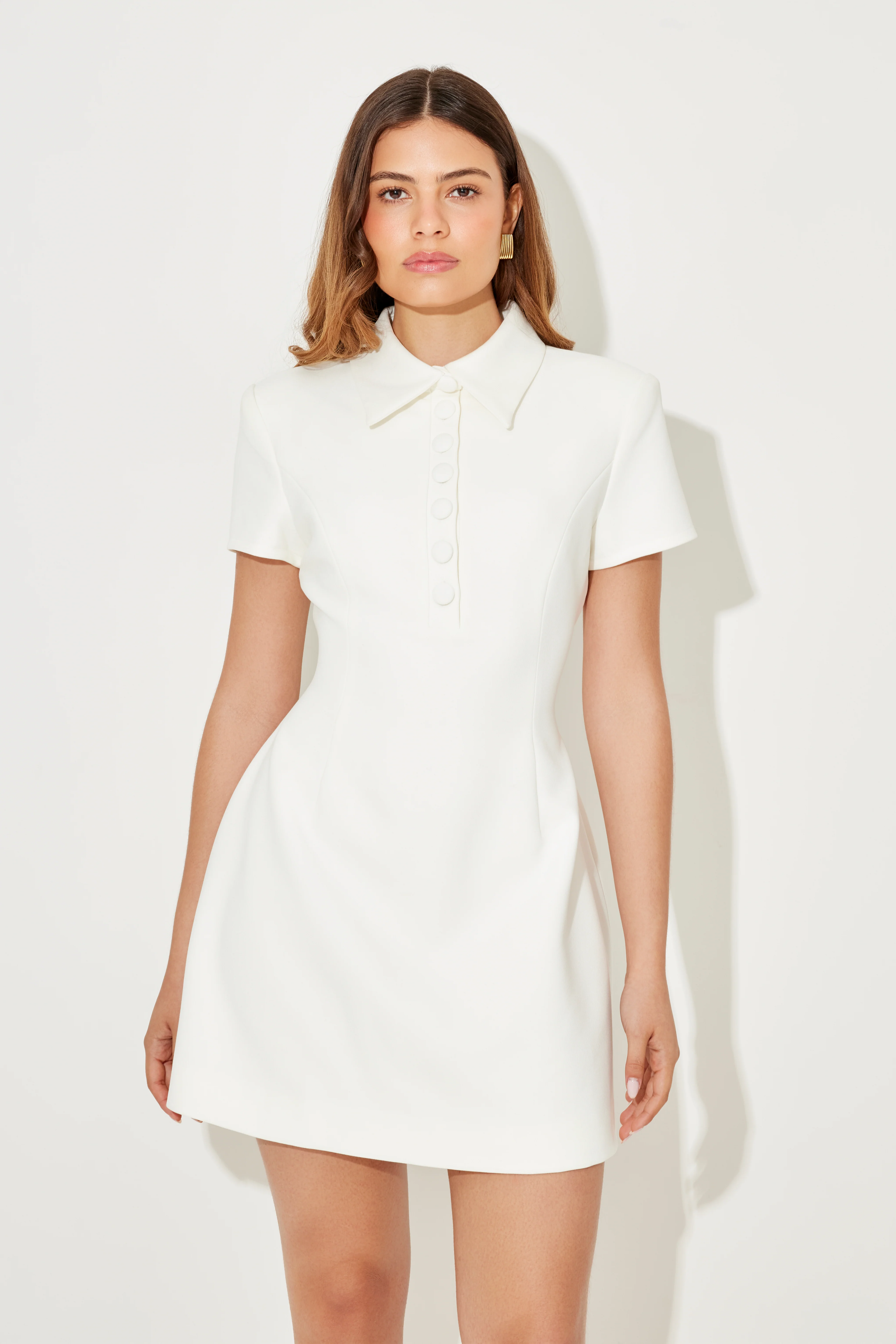 Collared Volume Mini Dress - Image 5