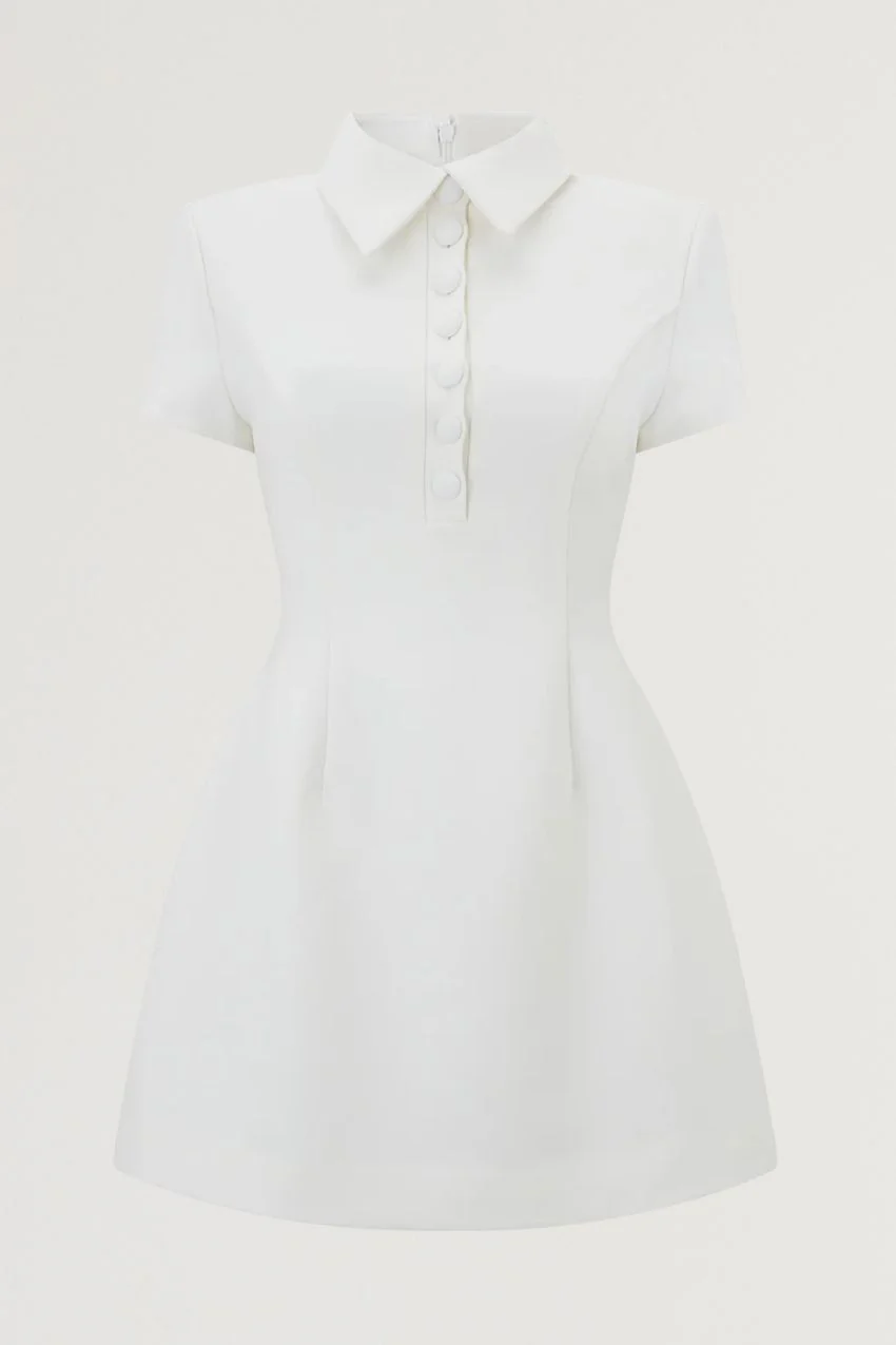 Collared Volume Mini Dress - Image 6