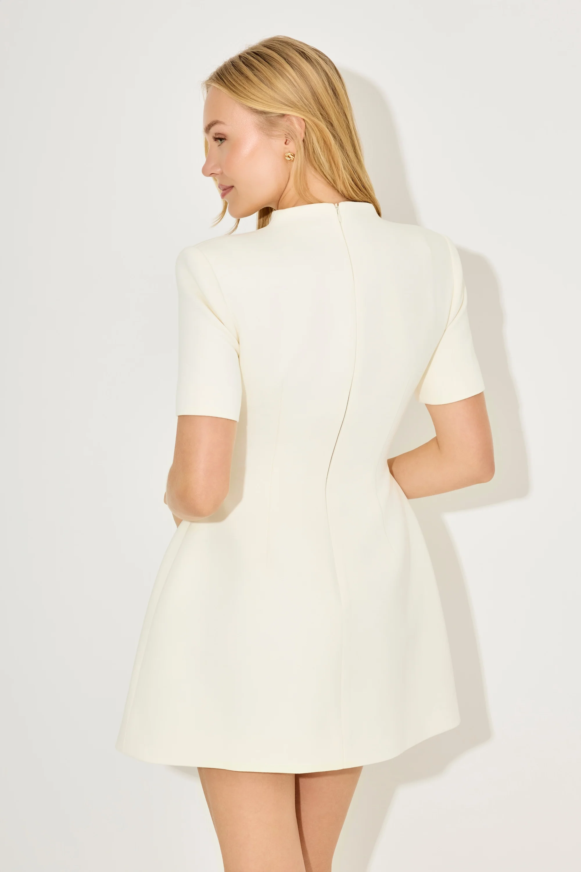 Cotton Mix Button Mini Dress - Image 4