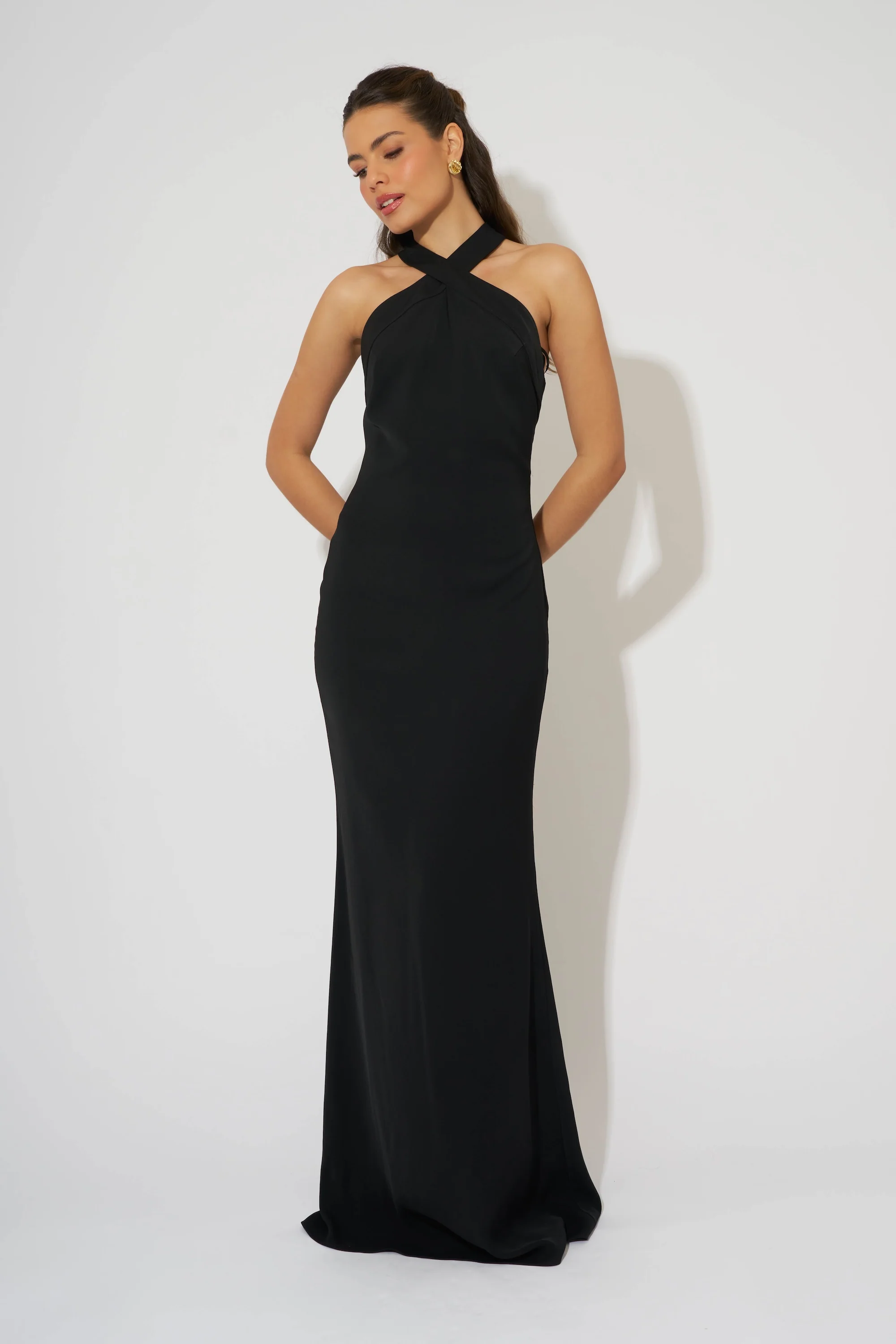 Cross Halter Neck Maxi Dress - Image 3