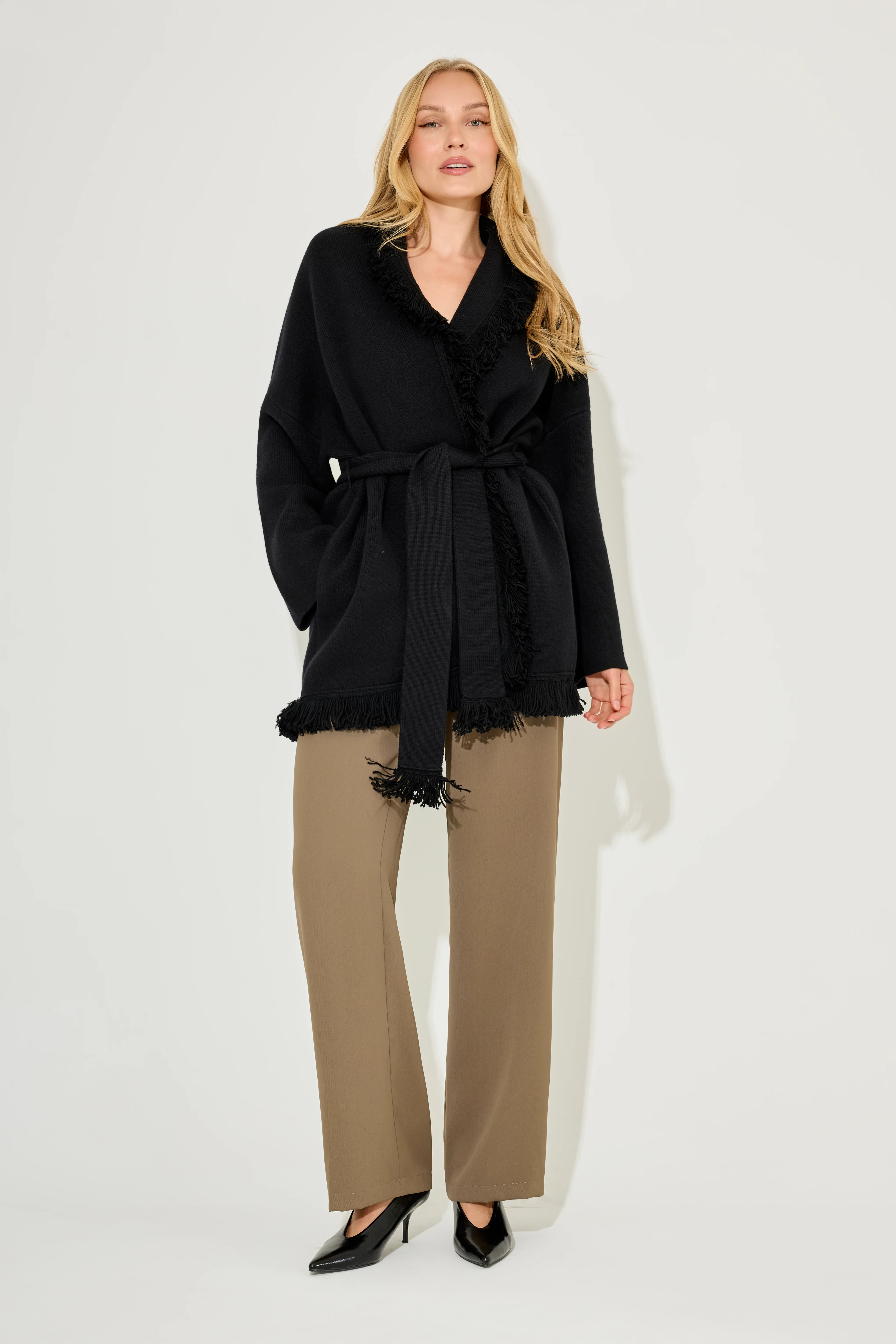 Wool Fringe Cardigan - Image 3