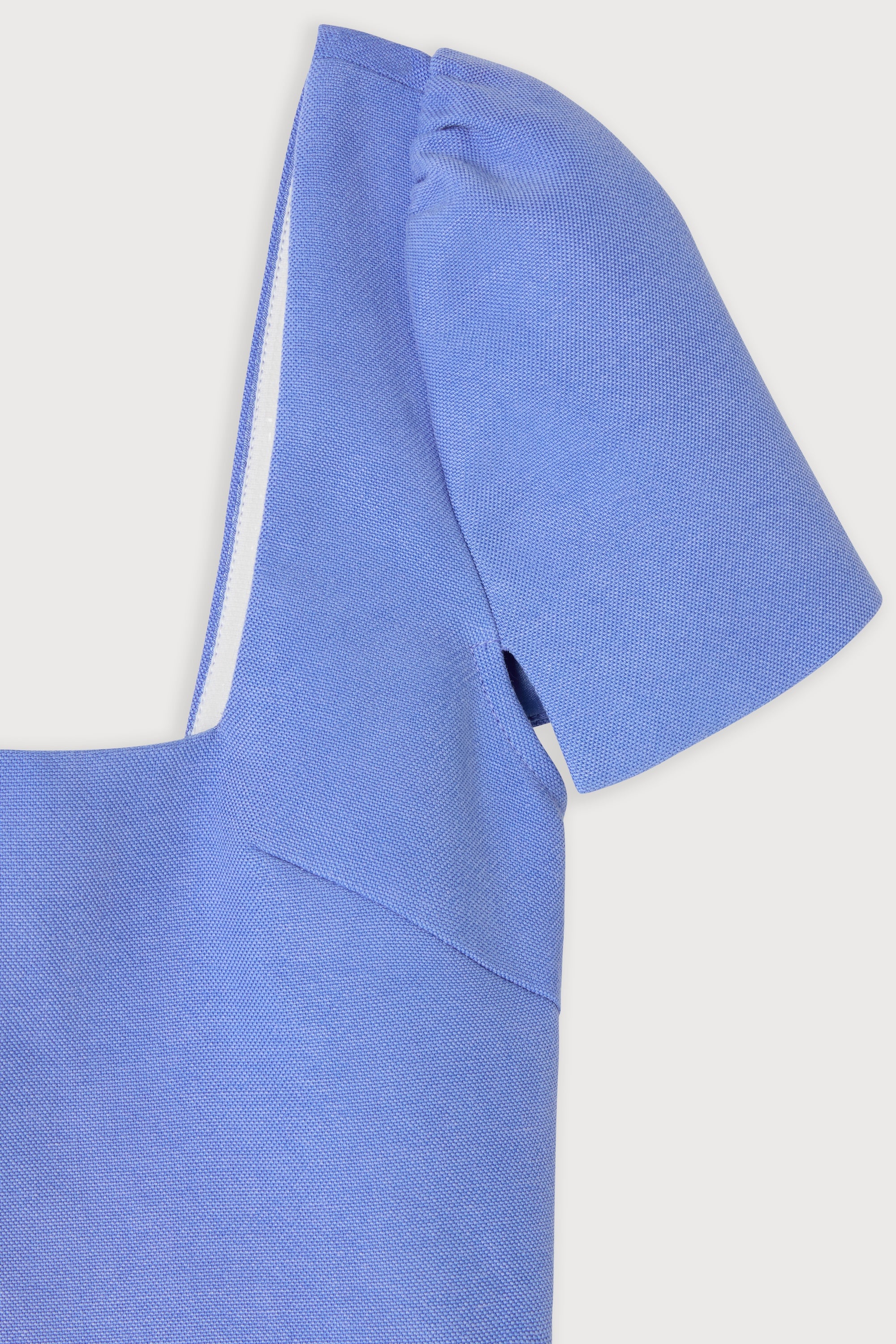Linen Mix Square Neck Mini Dress - Image 6