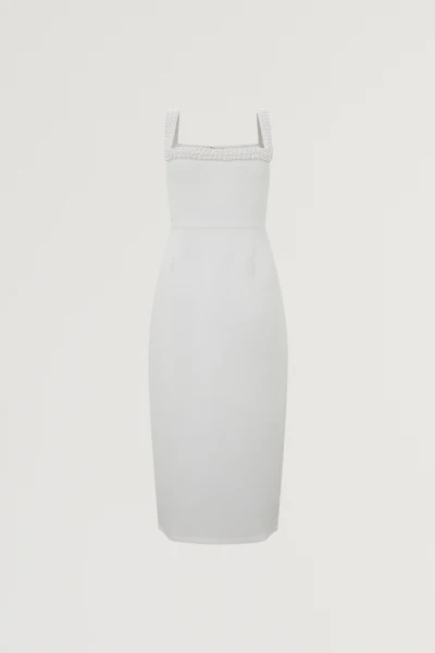 Pearl Trim Midi Dress - Image 5