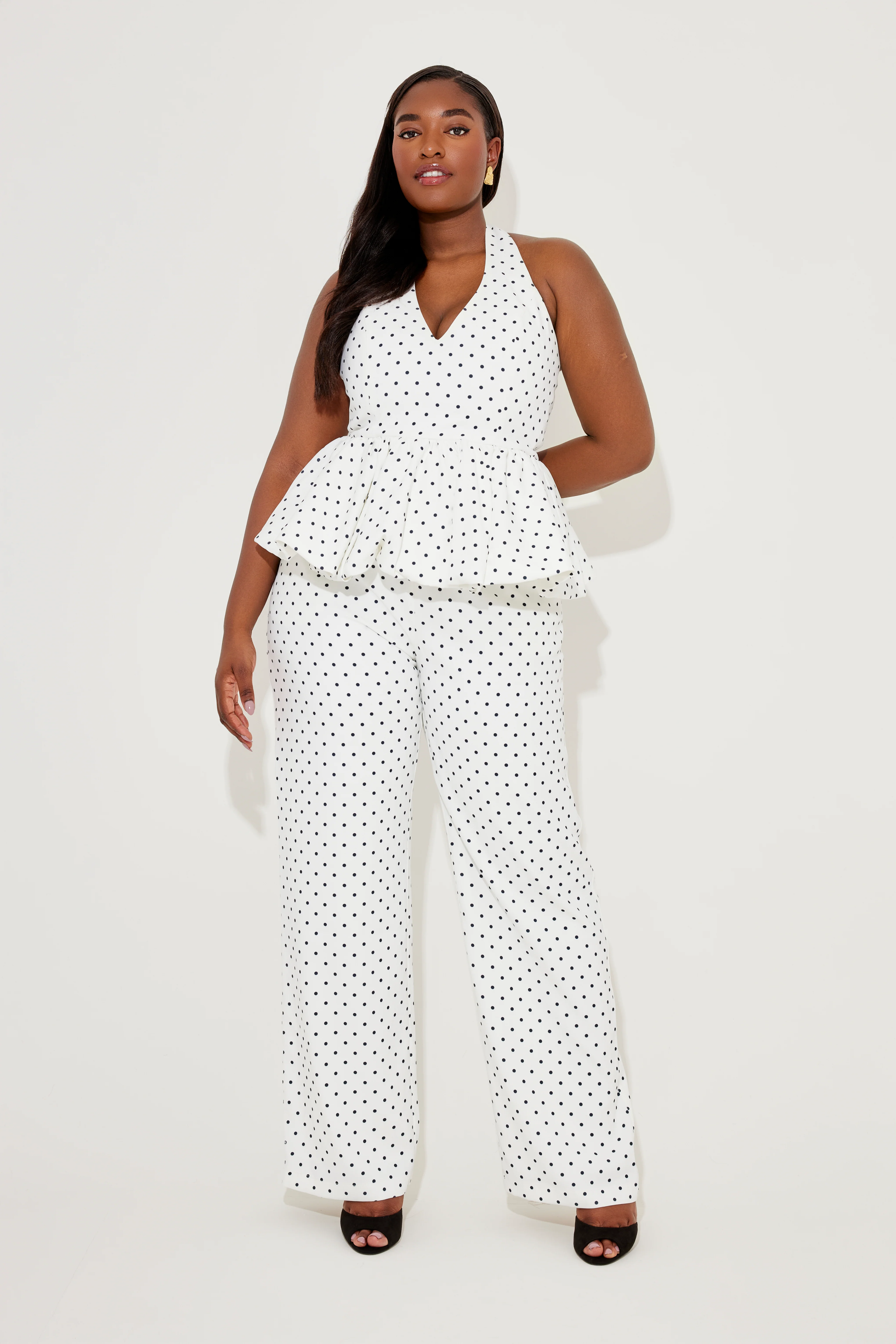 Polka Dot Peplum Top - Image 5