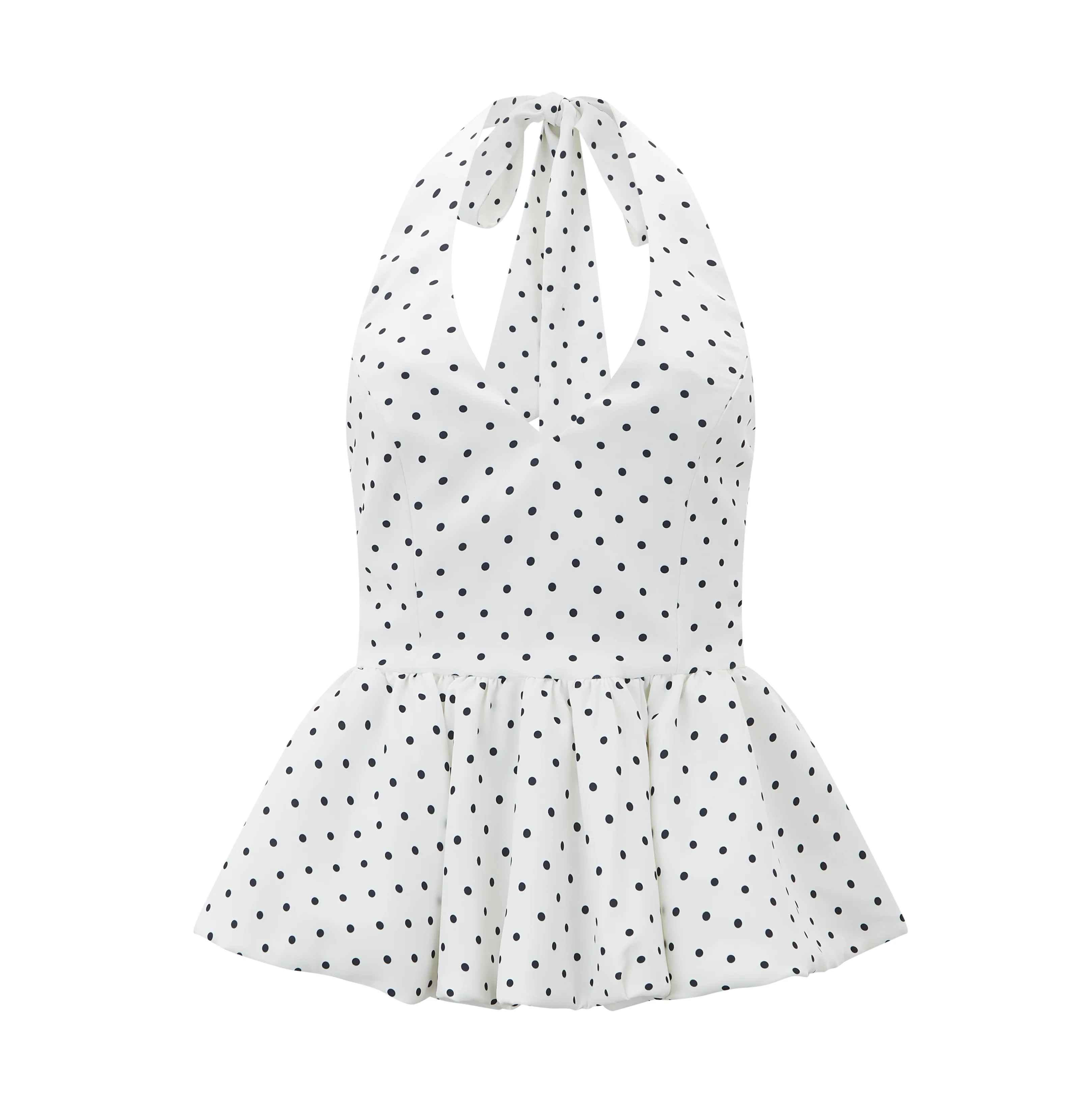Polka Dot Peplum Top - Image 6