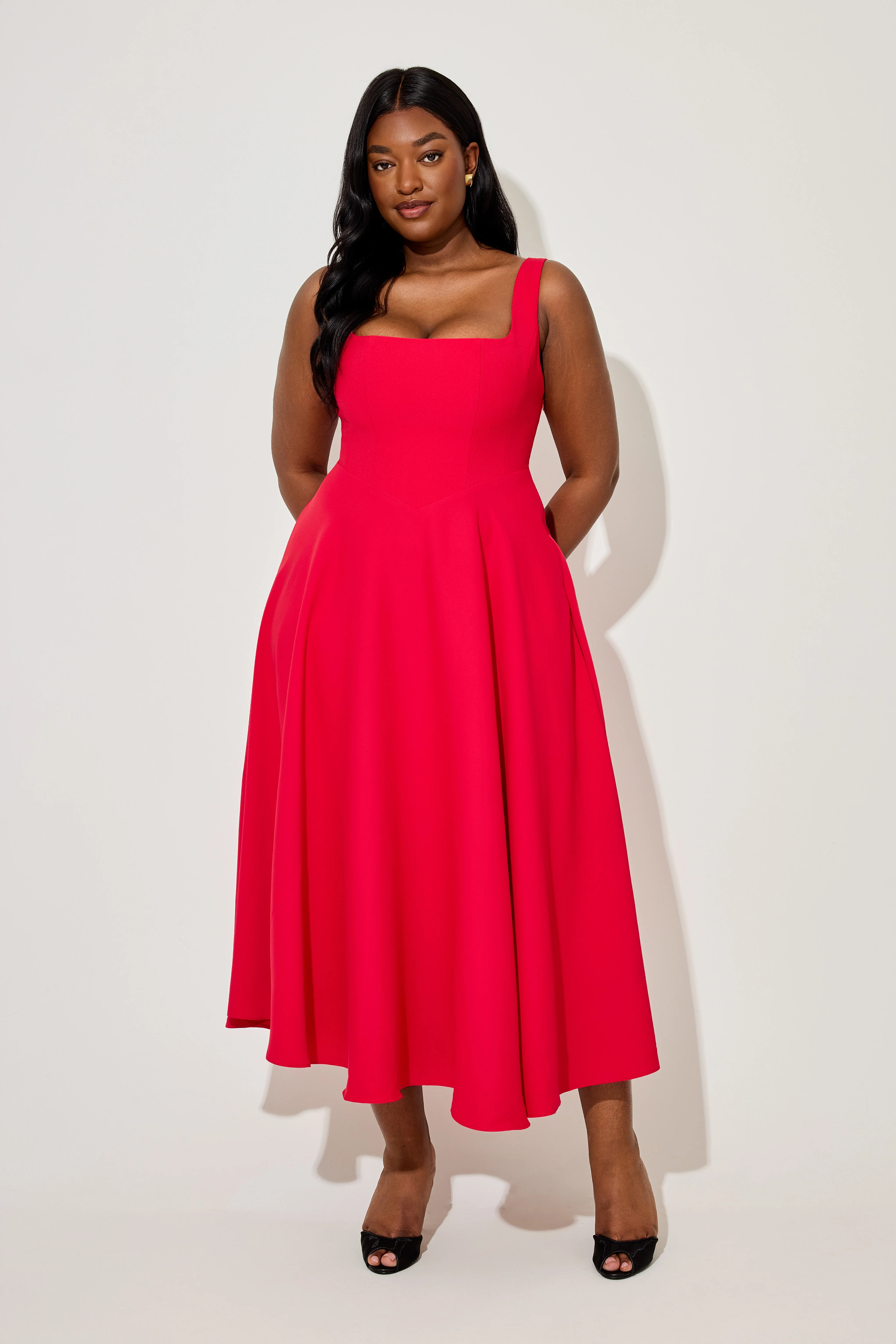 Square Neck Midi Dress - Image 5