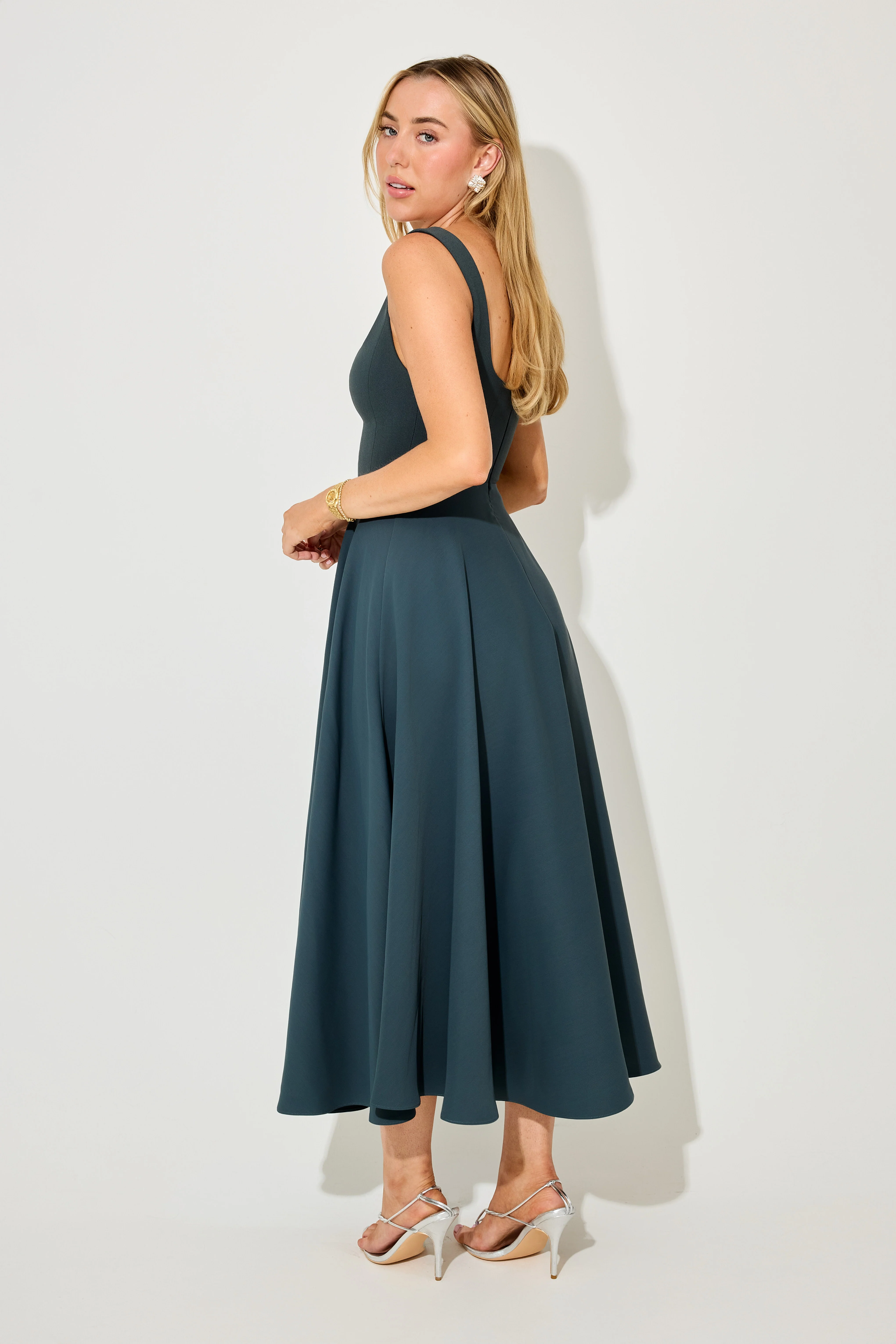 Square Neck Midi Dress - Image 4