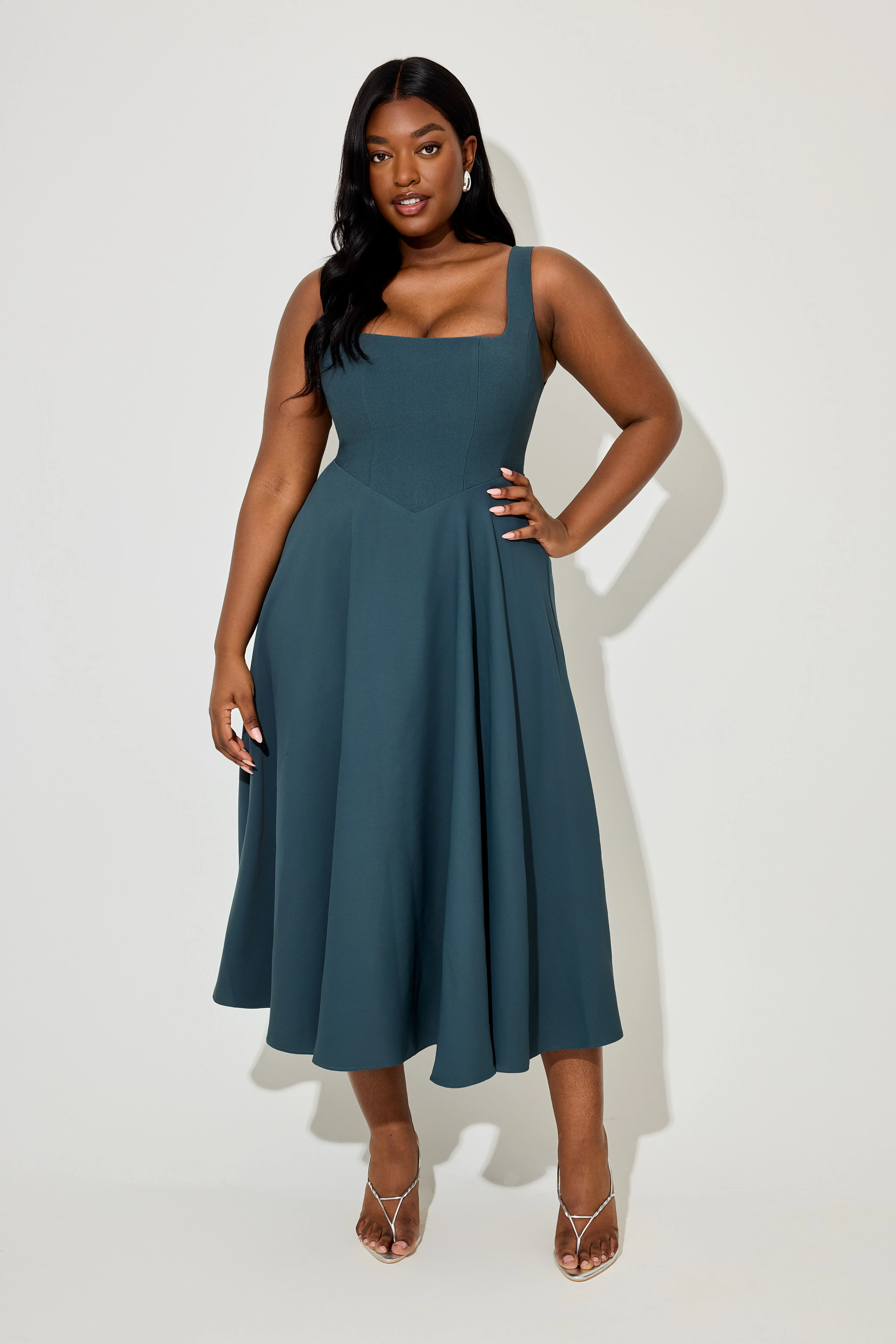 Square Neck Midi Dress - Image 5