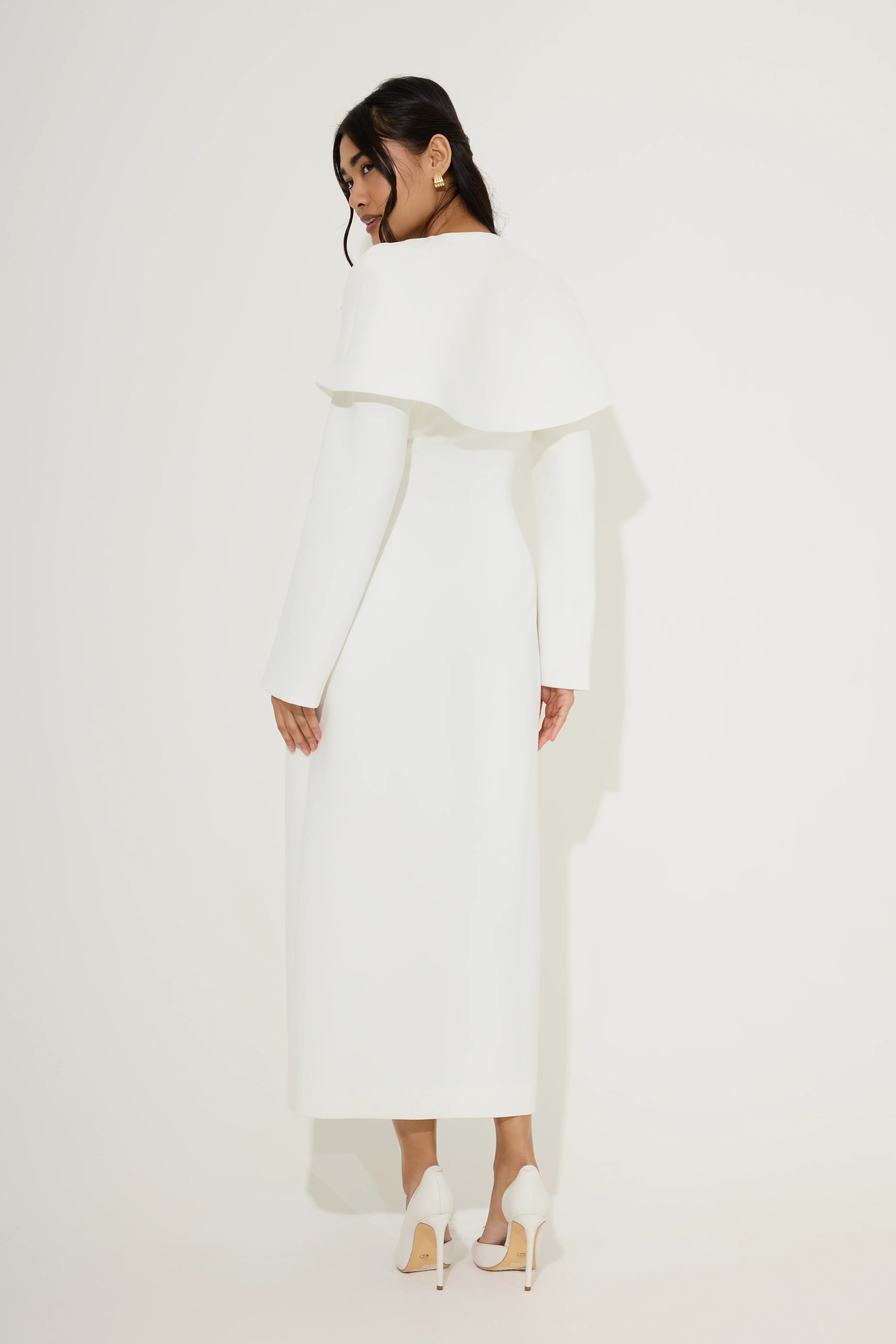 Statement Collar Midi Dress - Image 4