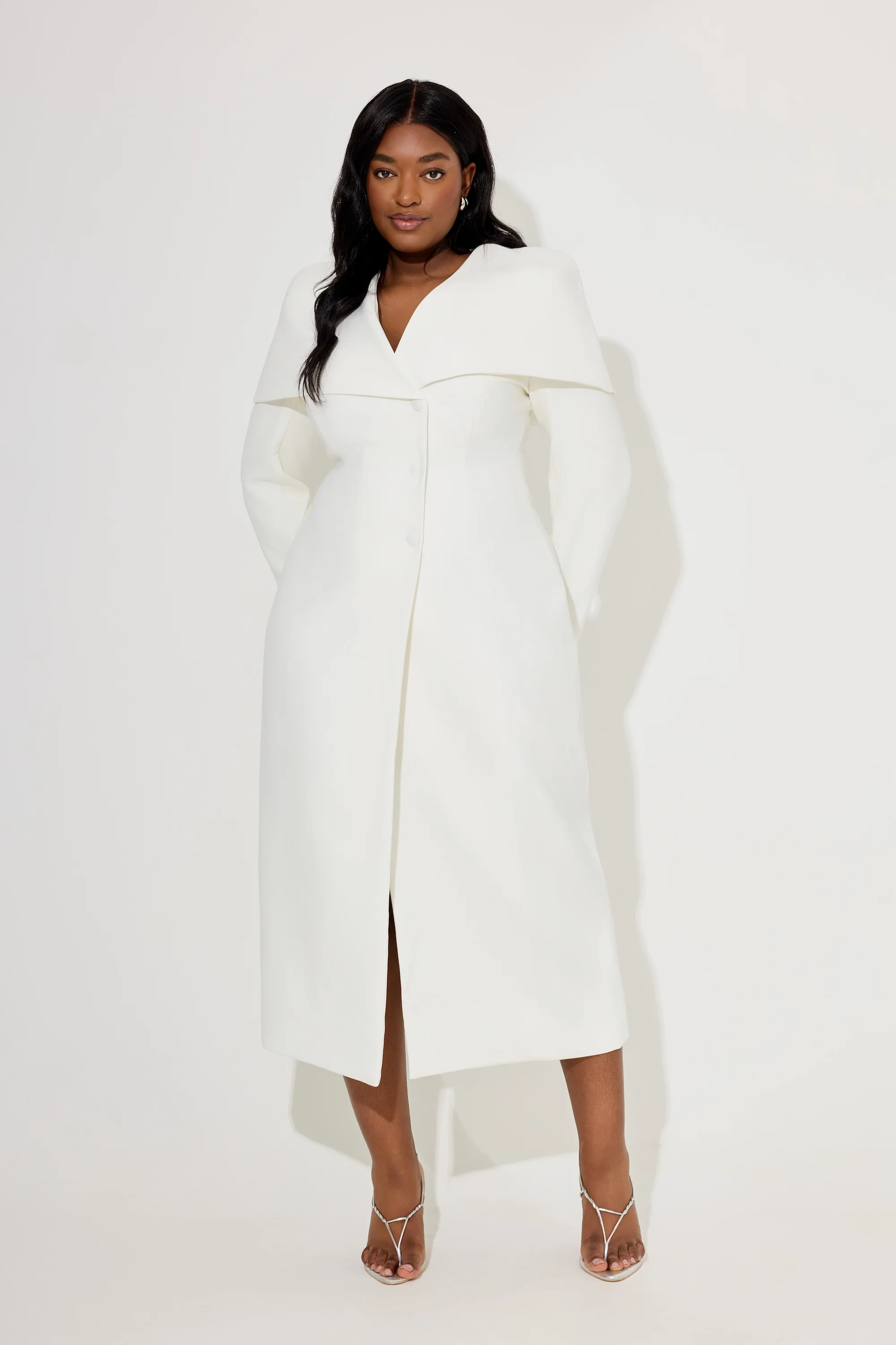 Statement Collar Midi Dress - Image 5