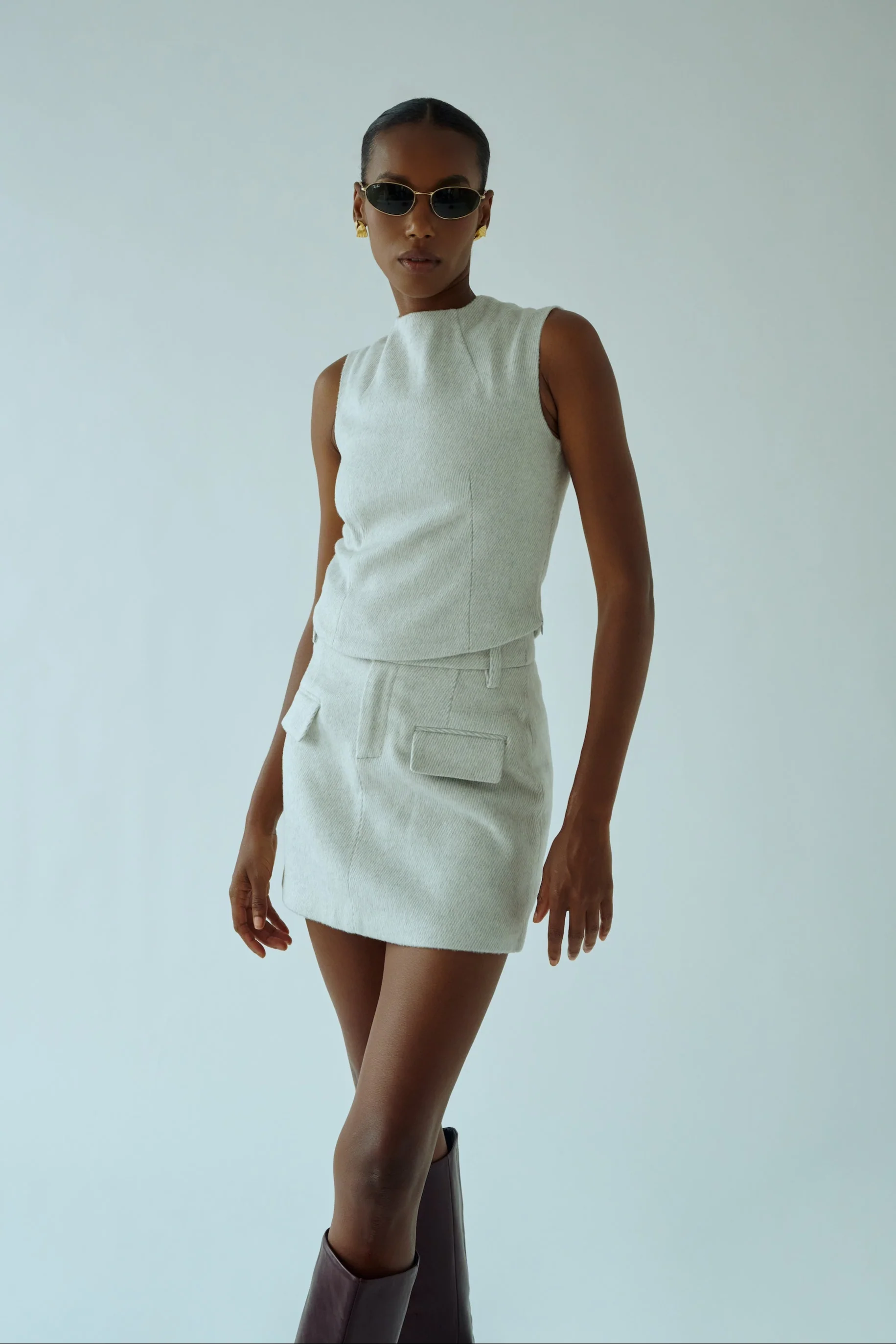 Tweed Sleeveless Top - Image 5
