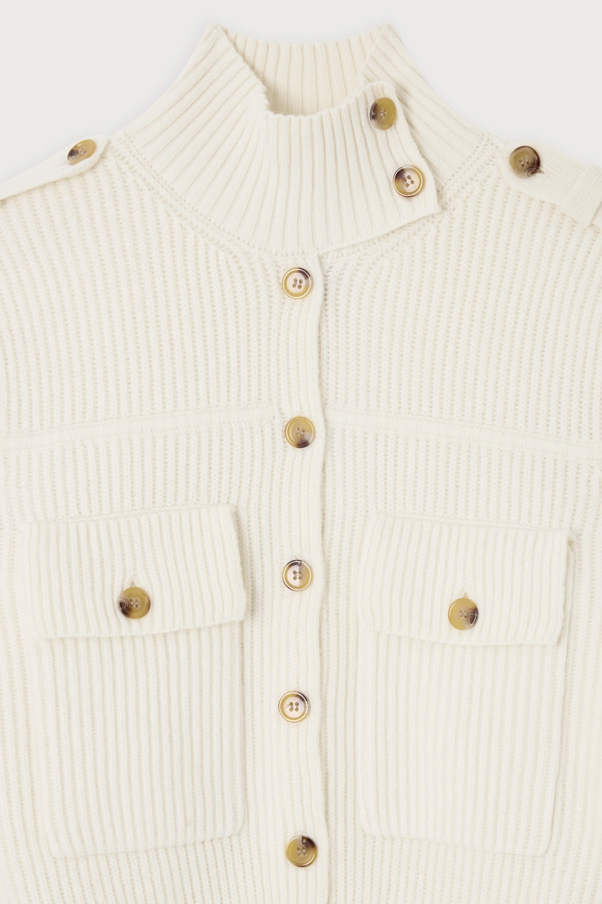Wool High Neck Cardigan - Image 6