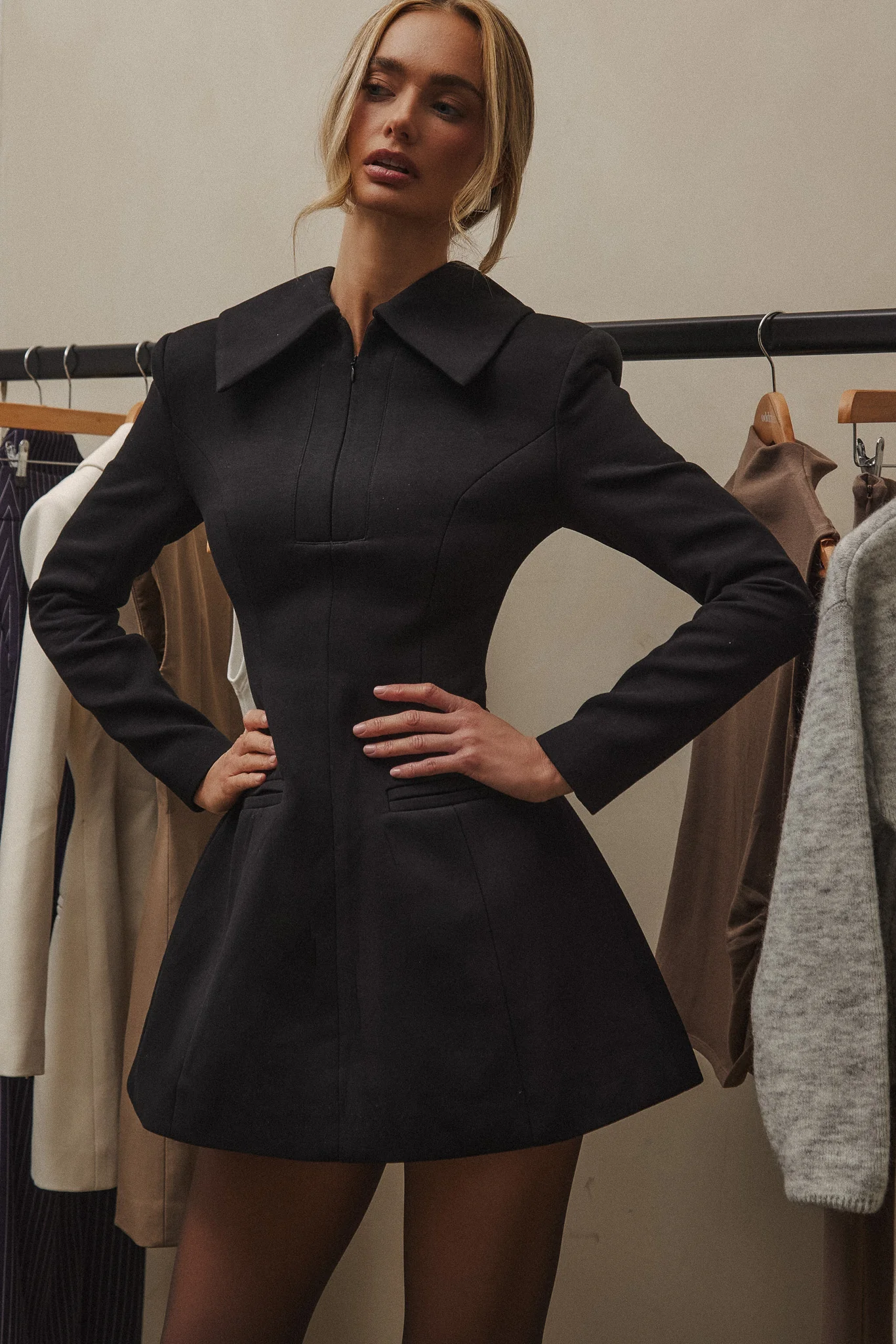 Zip Detail Mini Dress